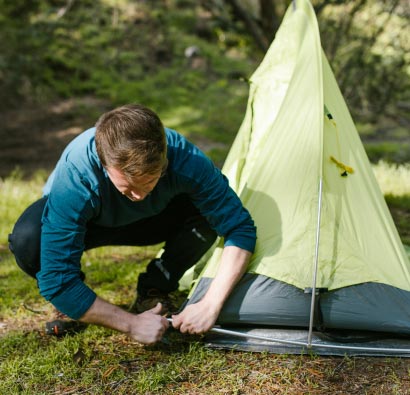 Glamping site in the UK with luxury tents set in a scenic countryside location.